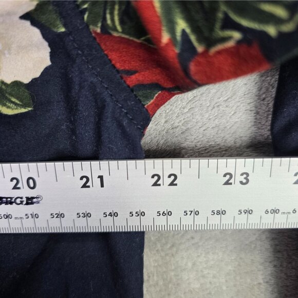 Mens Fashion Nova Navy White & Red Floral Print Jacket Full Zip 100% Cotton M - Picture 5 of 8